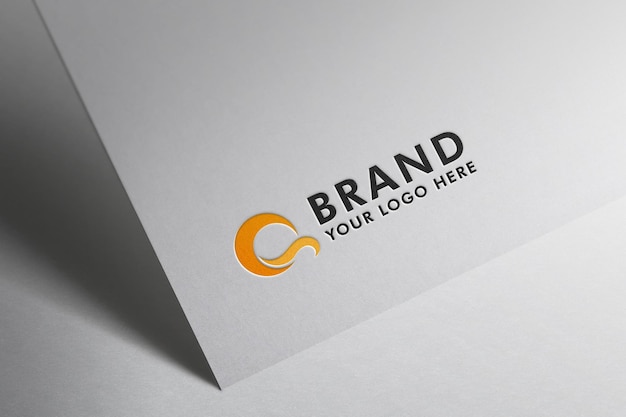 Logo on a white paper mockup 