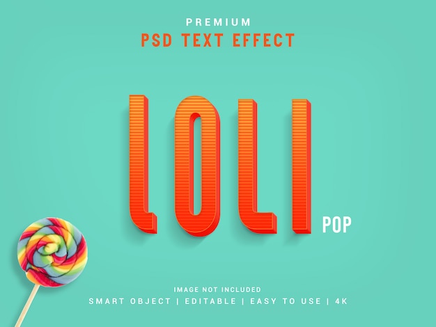  Lolipop Typographic Text Effect Maker, 3d template.