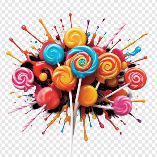 PSD lollipop isolated on transparent background