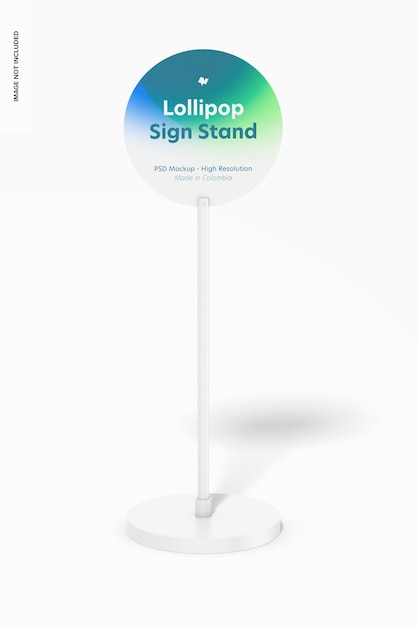 Lollipop Sign Stand Mockup, Front View