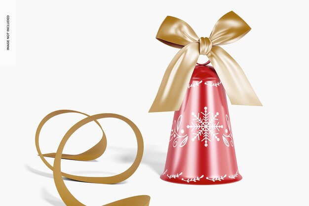 Long Christmas Bell Mockup, Front View