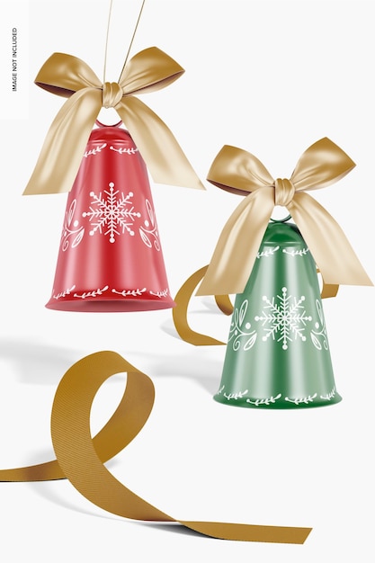 Long Christmas Bells Mockup