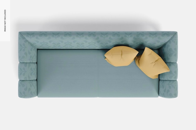 Long Home Sofa Mockup, Top View