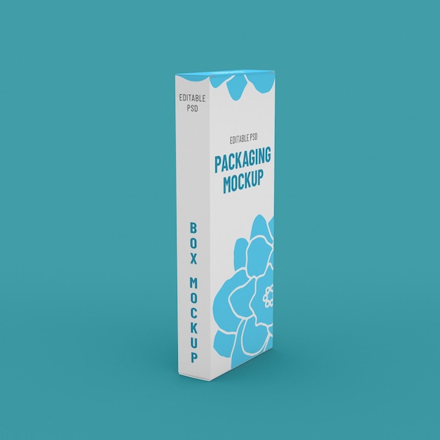 Long narrow box, packaging template for product design mockup. On clean background