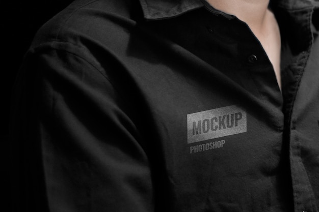 Long sleeve black shirt mockup