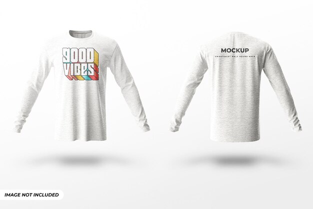 PSD long sleeve white shirt mockup editable psd template