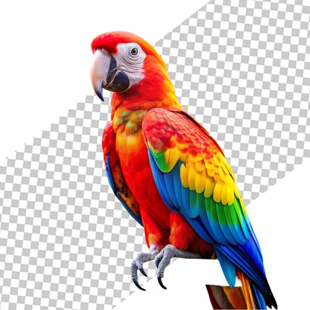 Long tail parrot on transparent background