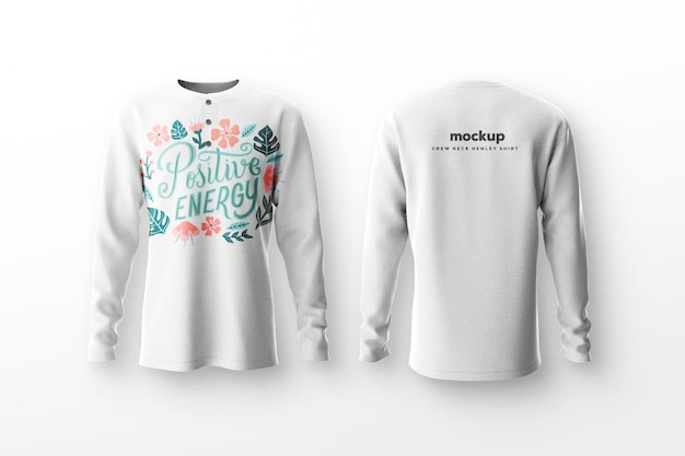 PSD long tshirt white 3d object mockup template psd