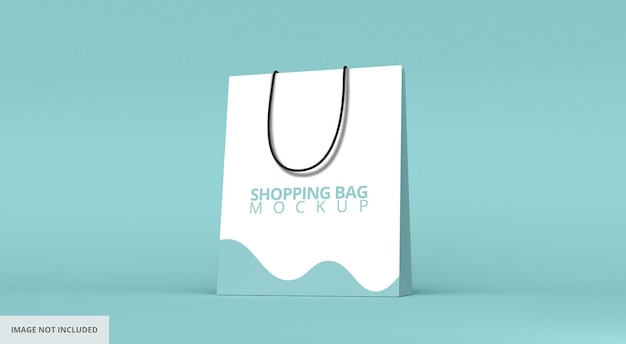 Long White Shopping Bag Mockup Thin Handle