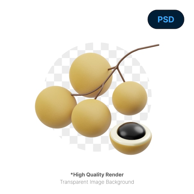 Longan 3D Icon Premium Psd