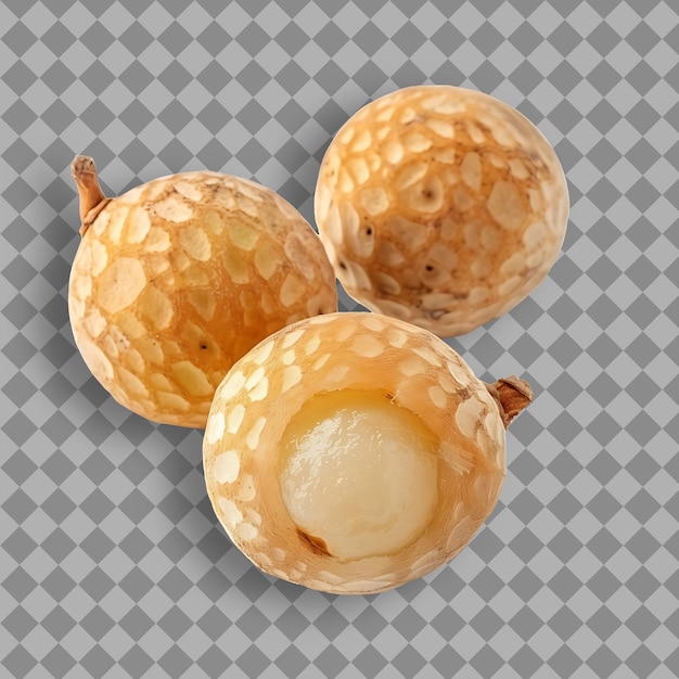 Longan Fruit With Small Round Shape and Brown Color Sweet an Isolated Fruit on Clean Background