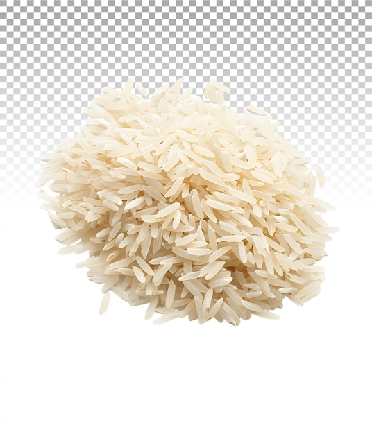 Loose White Rice on Clear Background