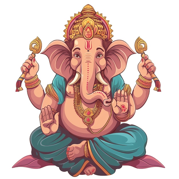 Lord Ganesha indian illustration