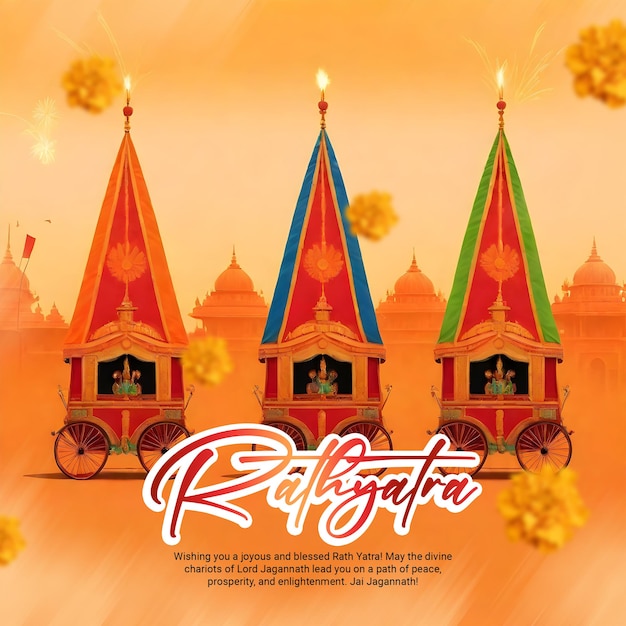 Lord Jagannath puri Rath Yatra Festival Celebration Social media post template banner