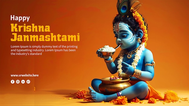 lord krishna birthday indian festival Janmashtami background of india