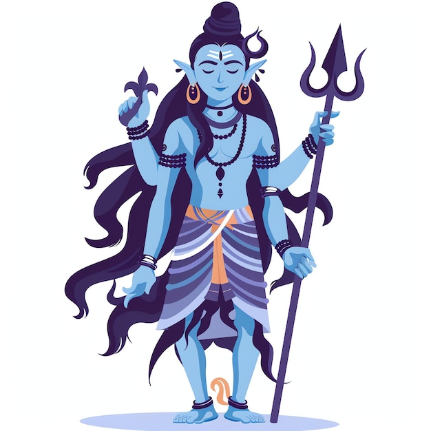 PSD lord shiva character indian illustration