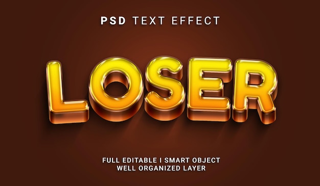 Loser 3d style psd text effect