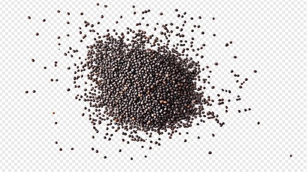 a lot of black pepper on a white background