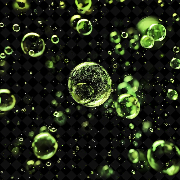 a lot of bubbles that are on a black background