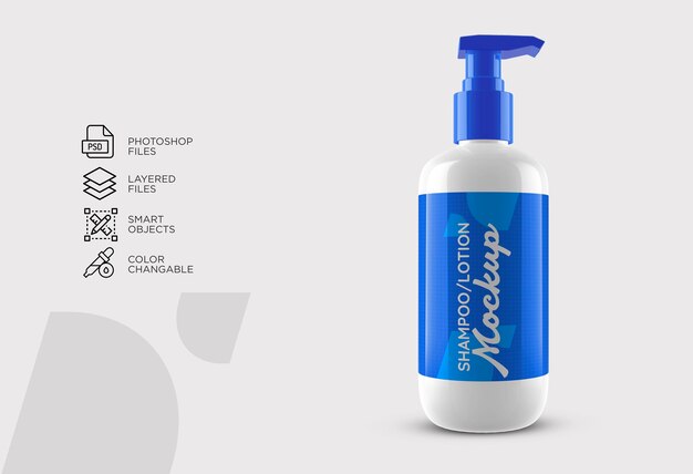 PSD lotion hnadwash shampoo bottle mockup