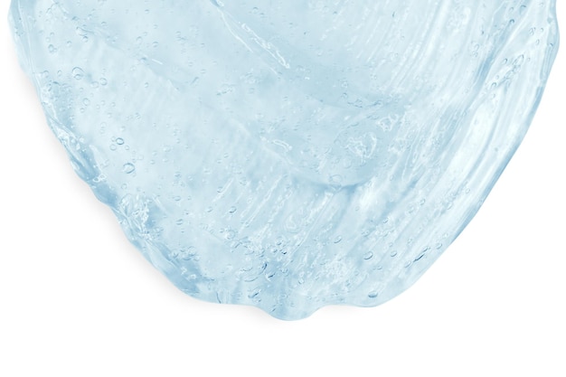 Lots of flowing clear blue gel serum On an empty transparent background