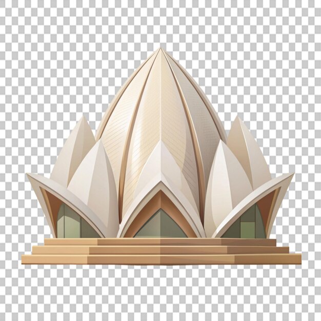 PSD the lotus temple in delhi india on transparent background