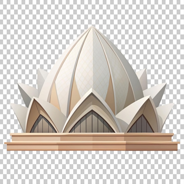 PSD the lotus temple in delhi india on transparent background