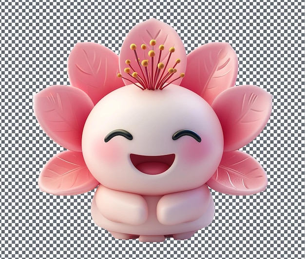 Lovable Fairy Blossom Emoji isolated on transparent background