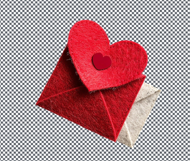 Lovable Felt Heart Pocket Cards isolated on transparent background