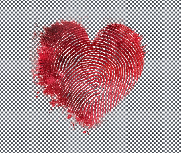 Lovable Fingerprint Heart Art Cards isolated on transparent background