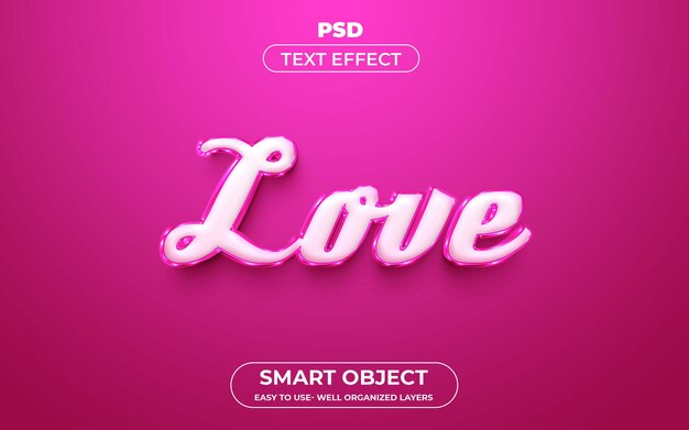 Love 3D Editable text effect style