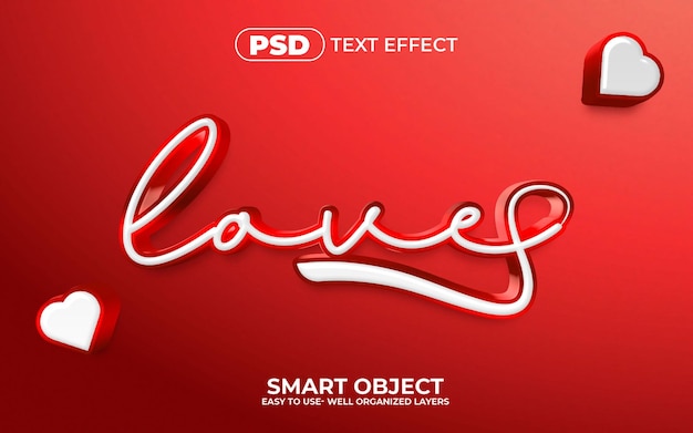 Love 3d Editable Text Effect style