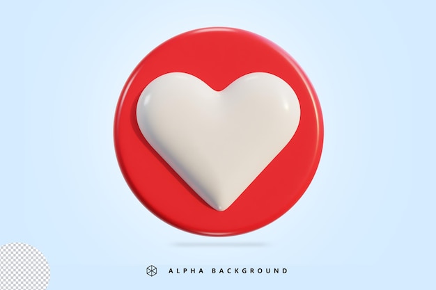 Love 3d icon render on isolated background