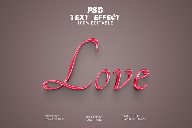 PSD love 3d psd text effect style