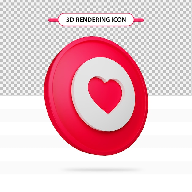 love 3d rendering favourite icon