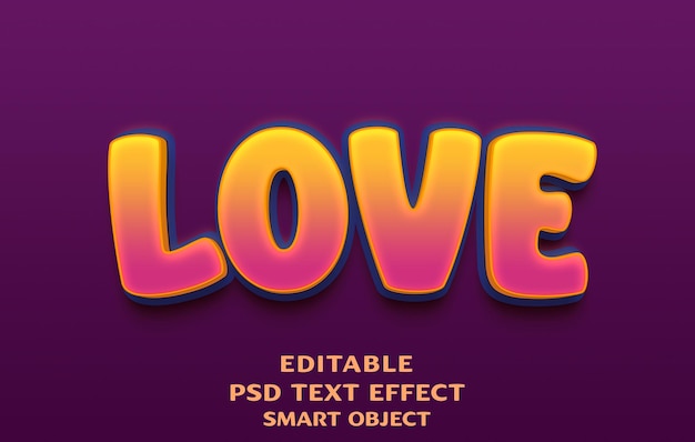 Love 3d text effect design