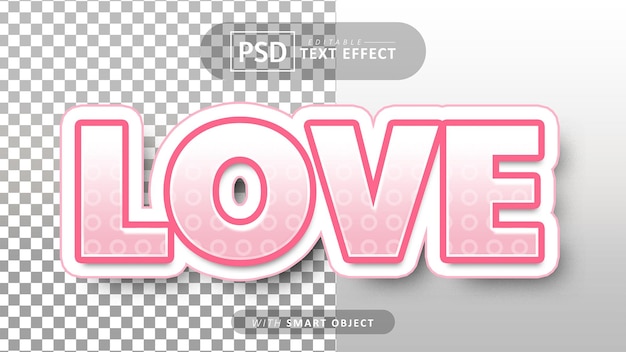 Love 3d text effect editable