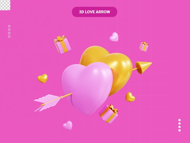 love arrow 3d illustration