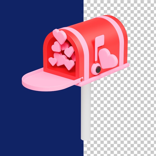 PSD love box 3d illustration