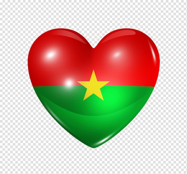 Love Burkina Faso, heart flag symbol