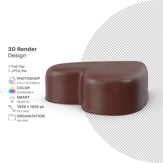 Love Chocolate Candy 3D Modeling PSD File Realistic Chocolate