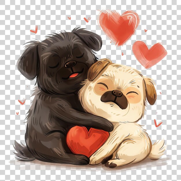 Love of dogs isolated on transparent background PNG