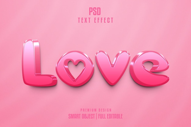 Love Editable 3D Text Effect Style