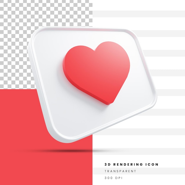 love and favourite 3d rendering icon