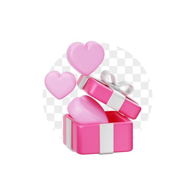 Love Gift Box 3D Icon