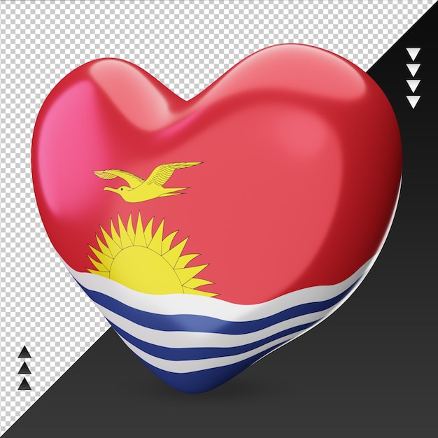 Love Namibia flag hearth 3d rendering right view