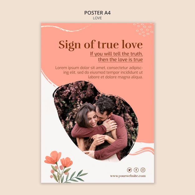 PSD love poster template