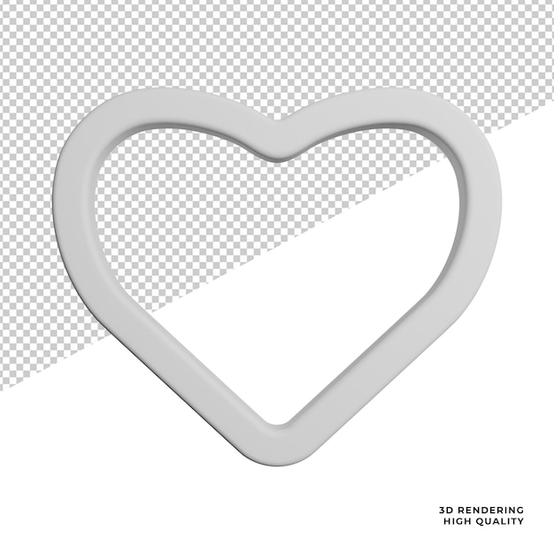 Love Sign Social Media front view icon 3d rendering illustration on transparent background