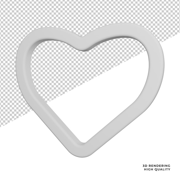 Love Sign Social Media side view icon 3d rendering illustration on transparent background