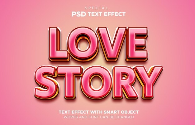 Love Story text effect editable smart object